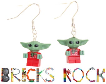 The Child™ from The Mandalorian™ - Earrings made with LEGO® Minifigures™ - Baby Yoda™ - Grogu™ - Star Wars™ - Christmas Grogu