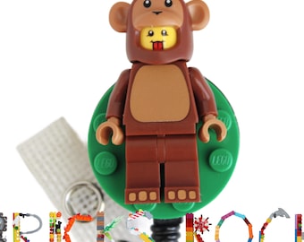 Monkey Costume  - Badge Reel made with LEGO® - ID Badge Holder - Animal Lover
