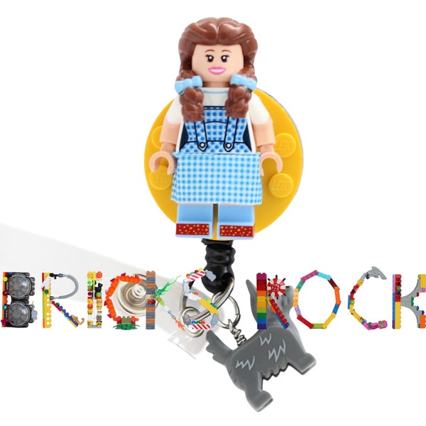 Dorothy and Toto™ Badge Reel made with LEGO® Minifigure™- Pediatric - ID Badge Holder - Wizard of Oz™