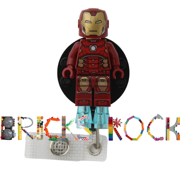 Iron Man™ Badge Reel made with LEGO® Minifigure™- Pediatric - ID Badge Holder - Superhero