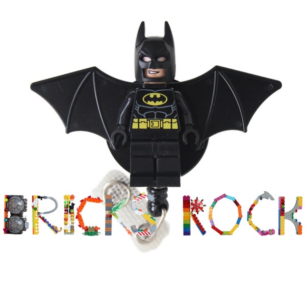 Batman™ with wings Badge Reel made with LEGO® Minifigure™- Pediatric - ID Badge Holder - Superhero