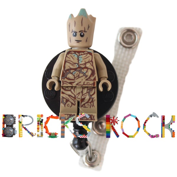 Groot™ Badge Reel made with LEGO® Minifigure™- Pediatric - ID Badge Holder - Guardians of the Galaxy™