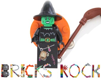 Green Witch - Badge Reel made with LEGO® Pediatric - ID Badge Halloween