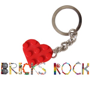 Red Heart Keychain - Bag Charms - made with LEGO® pieces - BFF - Friendship - Best Friends - Heart Keychain