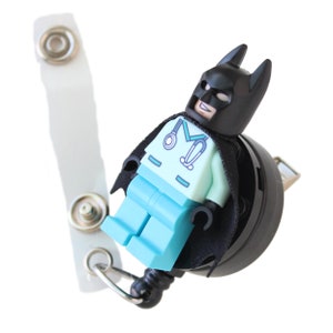 Batman™ Nurse Doctor Scrubs Badge Reel made with LEGO® Minifigure™ Pediatric ID Badge Holder Superhero image 3