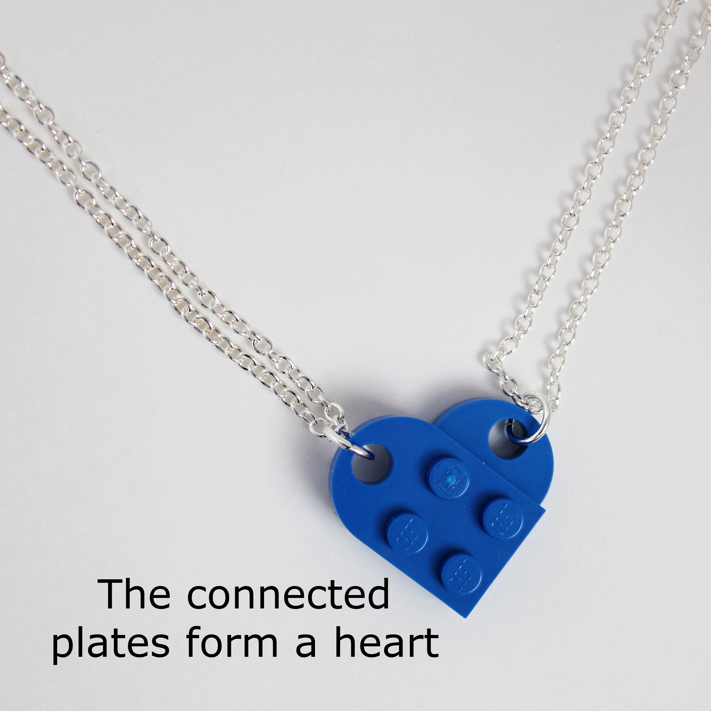 Blue lego heart necklace discount
