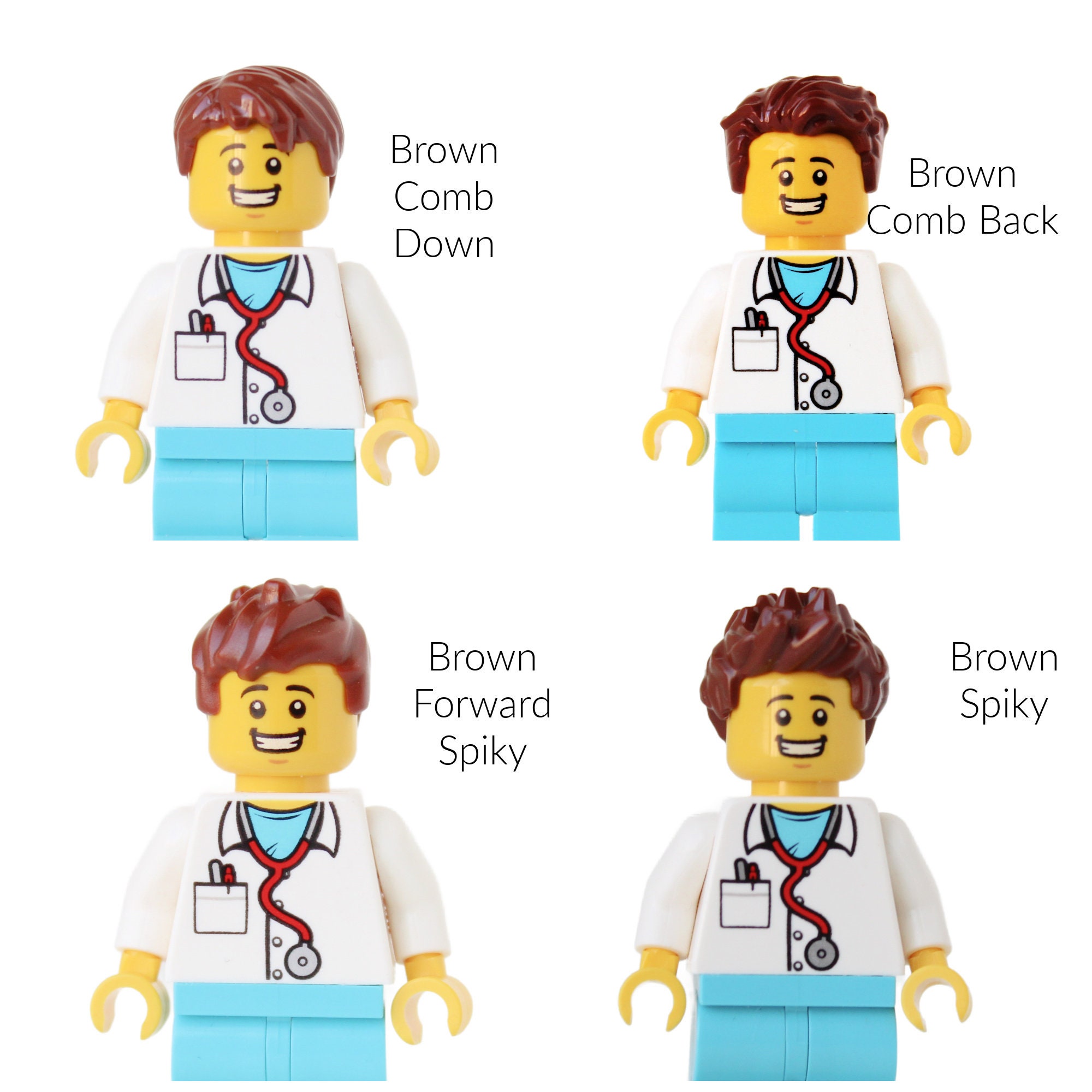 Nurse Doctor Scrubs Badge Reel Made With LEGO® Minifigure™ Male Pediatric  ID Badge Holder 