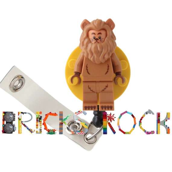 Cowardly Lion Badge Reel Made With LEGO® Minifigure™ Pediatric ID