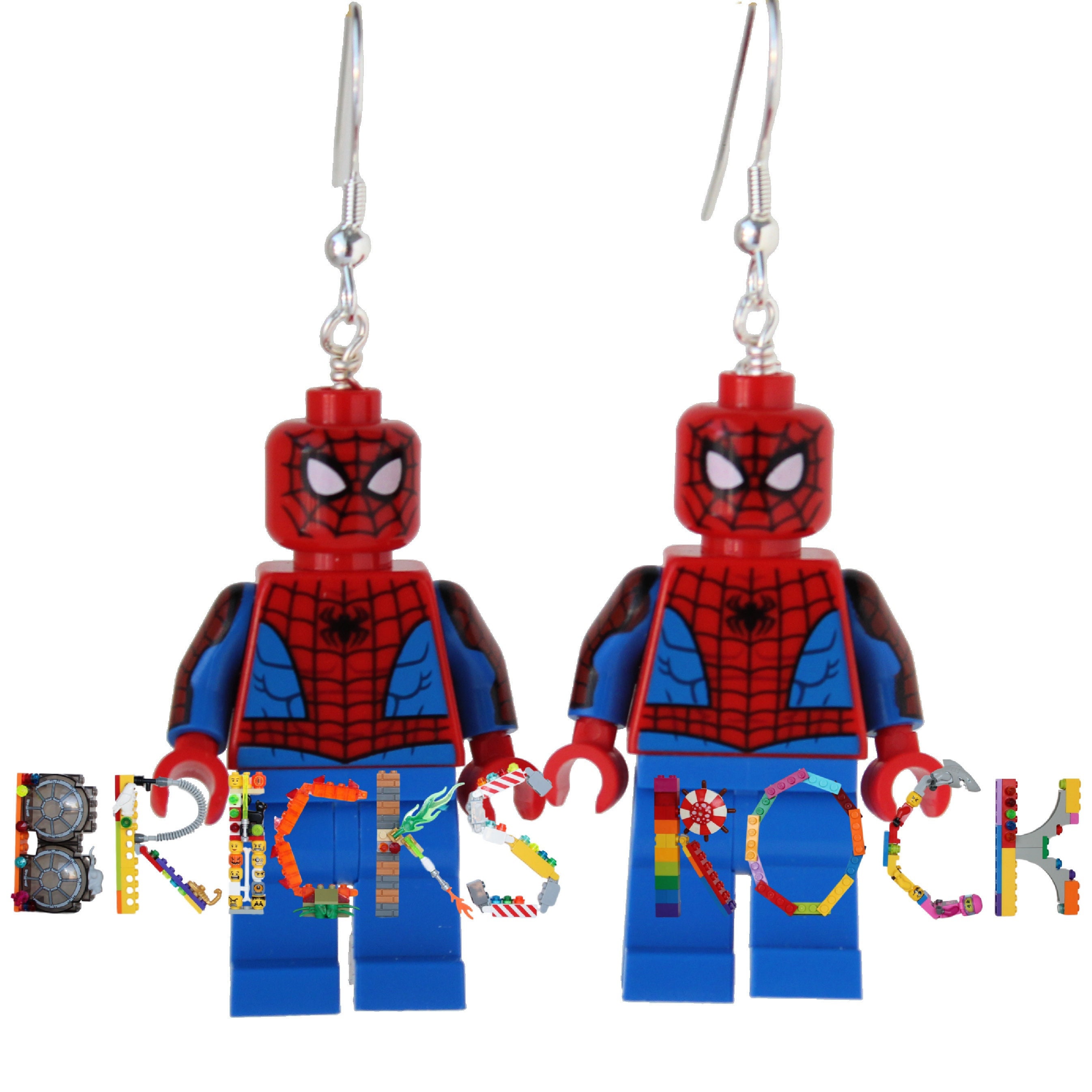 Spider-Man™ - Earrings made with LEGO® - Etsy België, image size:2692x2692