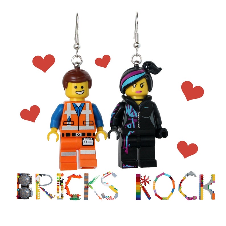 Emmet™ and Wyldstyle™ Earrings made with LEGO® Minifigures™ The LEGO® Movie™ image 1