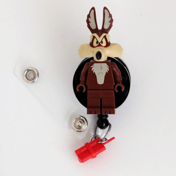 Wile E. Coyote Badge Reel Made With LEGO Minifigure Pediatric ID Badge Holder Etsy UK