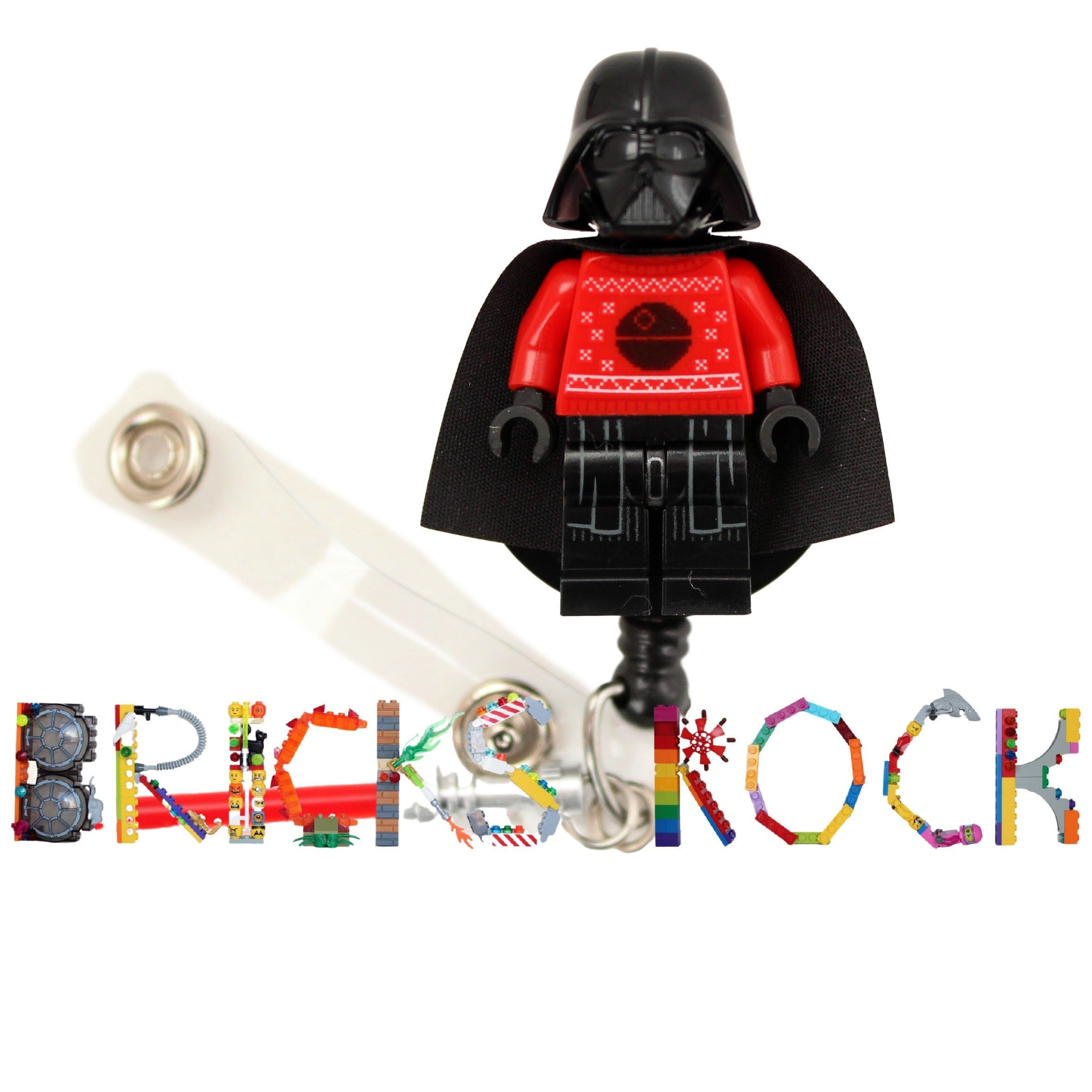 Darth Vader Ugly Christmas Sweater Badge Reel Made With LEGO Minifigure Pediatric ID Badge Holder Star Wars Holiday Christmas Etsy