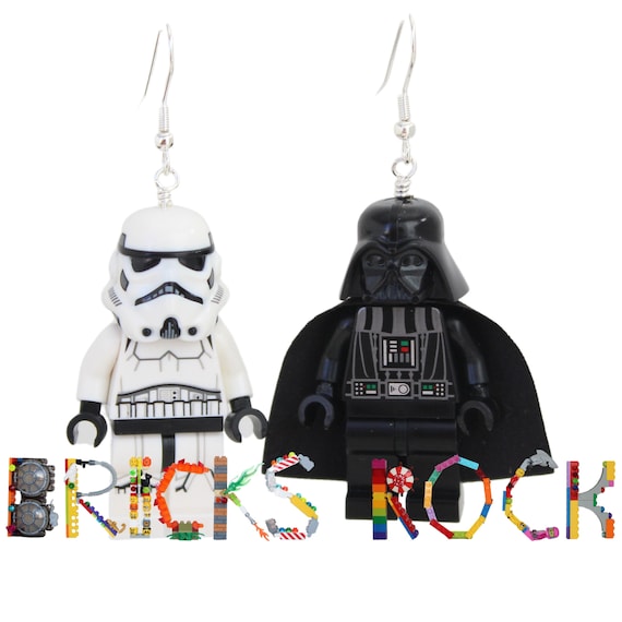 Darth Vader and Storm Trooper Earrings Made With LEGO