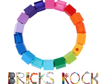 Rainbow Bracelet made with 1x1 LEGO® bricks and pieces