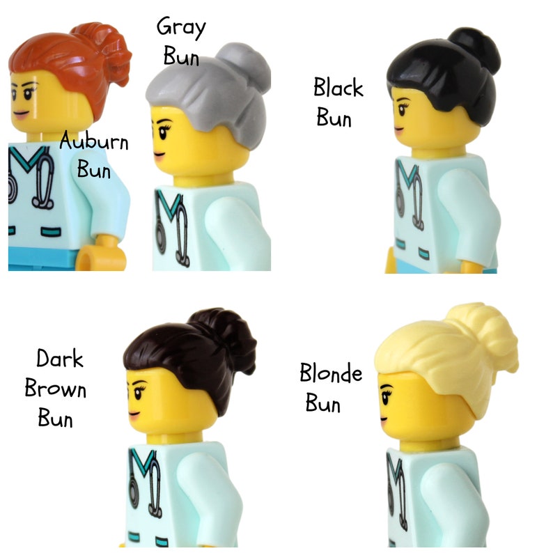 Nurse Doctor Aqua Scrubs Badge Reel made with LEGO® Minifigure™ Female Pediatric ID Badge Holder image 6