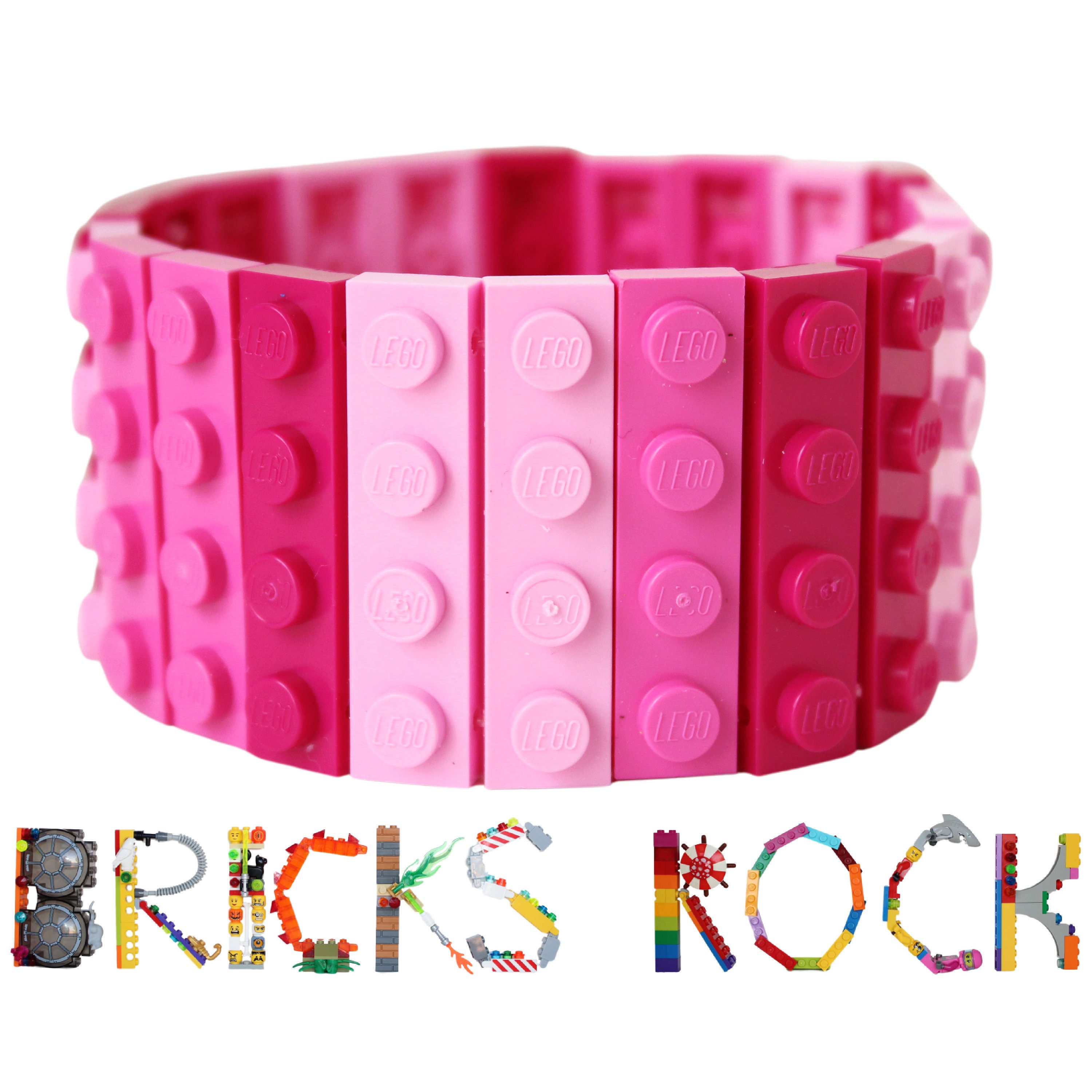 LEGO Piezas y piezas: 20 ladrillos rosa oscuro (morado brillante) 1x4