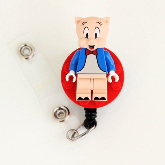Porky Pig™ Badge Reel Made With LEGO® Minifigure™ Pediatric ID Badge Holder  -  Ireland