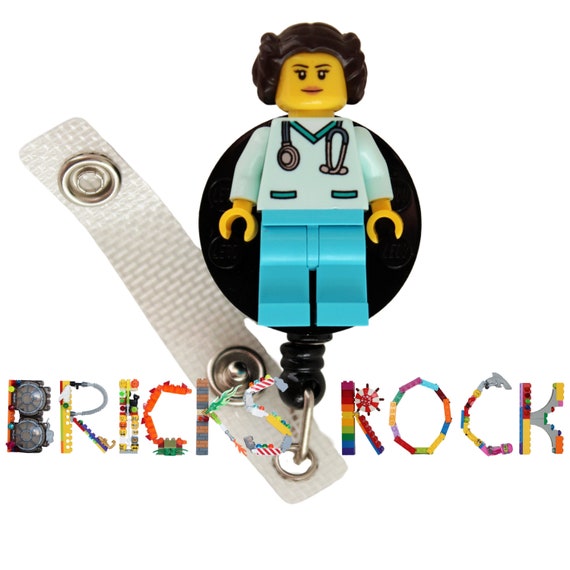 Princess Leia™ Nurse Doctor Scrubs Badge Reel Made With LEGO® Minifigure™  Pediatric ID Badge Holder Star Wars© 