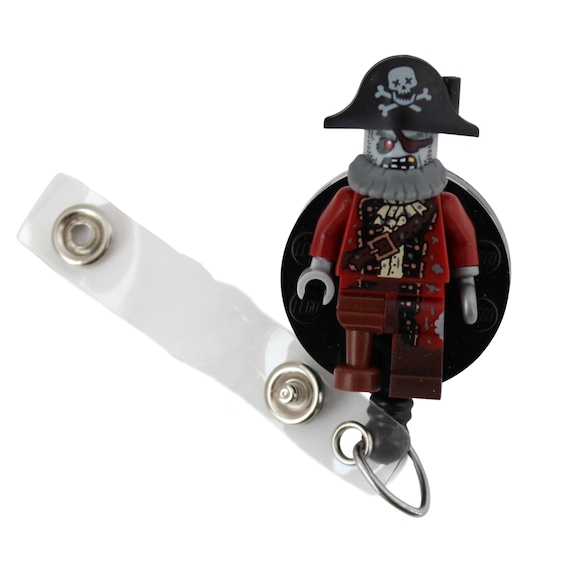 Zombie Pirate Badge Reel Made With LEGO® Minifigure™ Pediatric ID Badge  Holder Holiday Halloween 