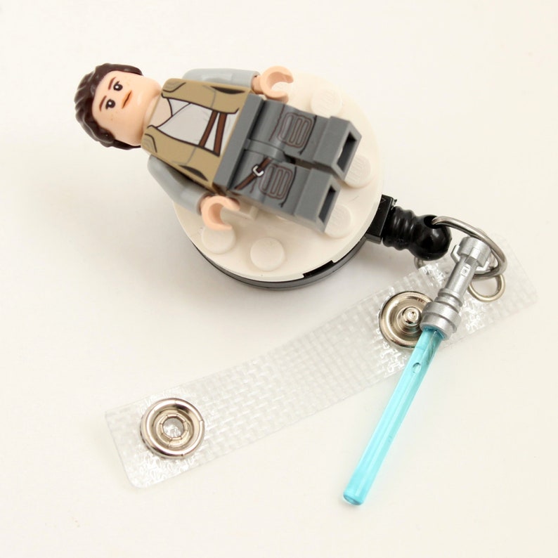 Rey\u2122 Badge Reel made with LEGO\u00ae Minifigure\u2122 Pediatric Star Wars\u00a9 ID Badge Holder