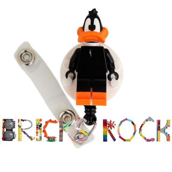 Daffy Duck Badge Reel Made With LEGO Minifigure Pediatric ID Badge Holder Etsy