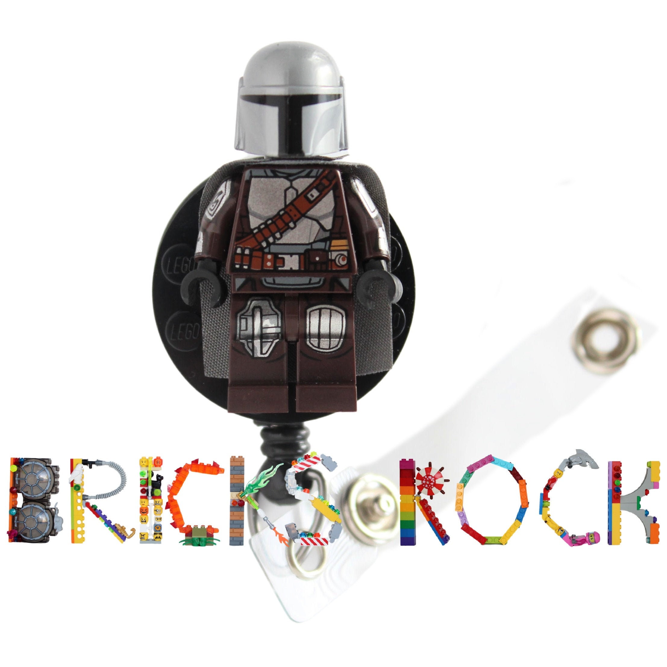 The Mandalorian Beskar Badge Reel Made With LEGO Minifigure Pediatric ID Badge Holder Star Wars Etsy