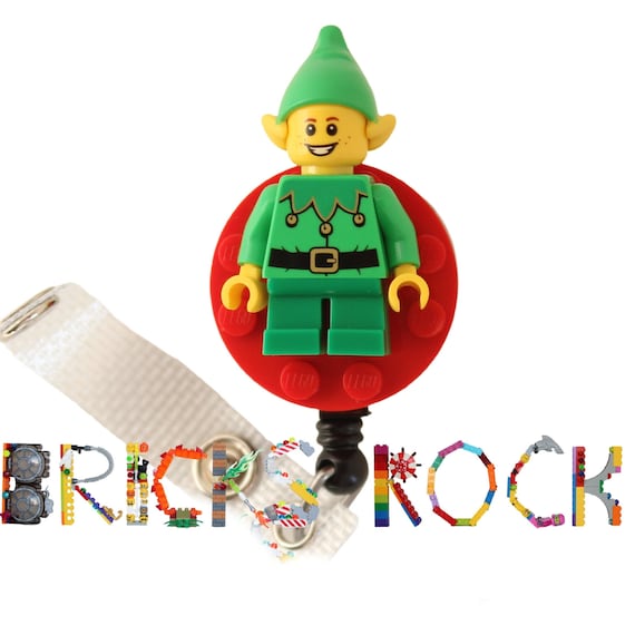 Christmas Elf Badge Reel Made With LEGO® Minifigure™ Pediatric ID Badge  Holder Christmas -  UK