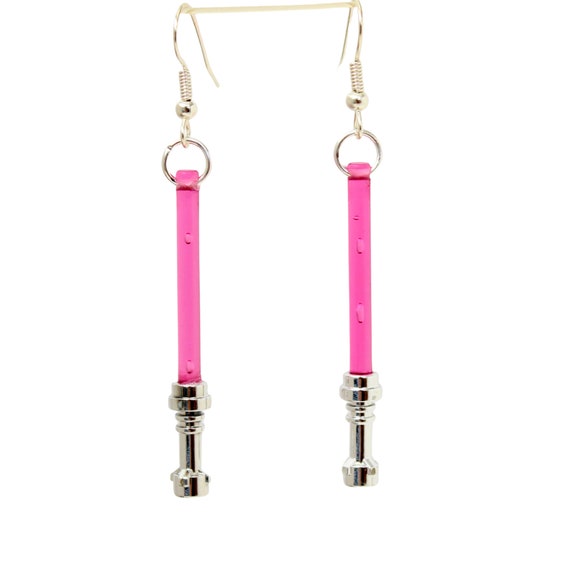 Pink Lightsaber Earrings Made With LEGO Lightsabers Star Wars Etsy