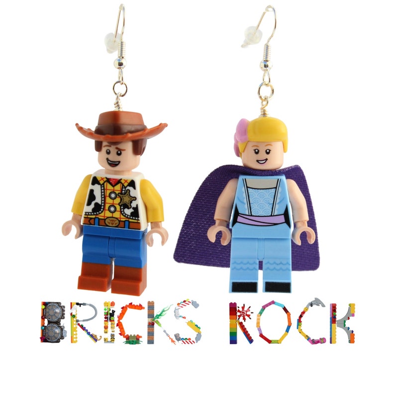 Woody\u2122 and Bo Peep\u2122 Earrings made with LEGO\u00ae Minifigures\u2122 Toy Story\u2122