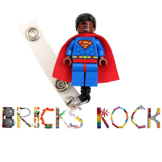 Superman™ Badge Reel Made With LEGO® Minifigure™ Brown Skin Pediatric ID Badge  Holder Superhero -  Israel