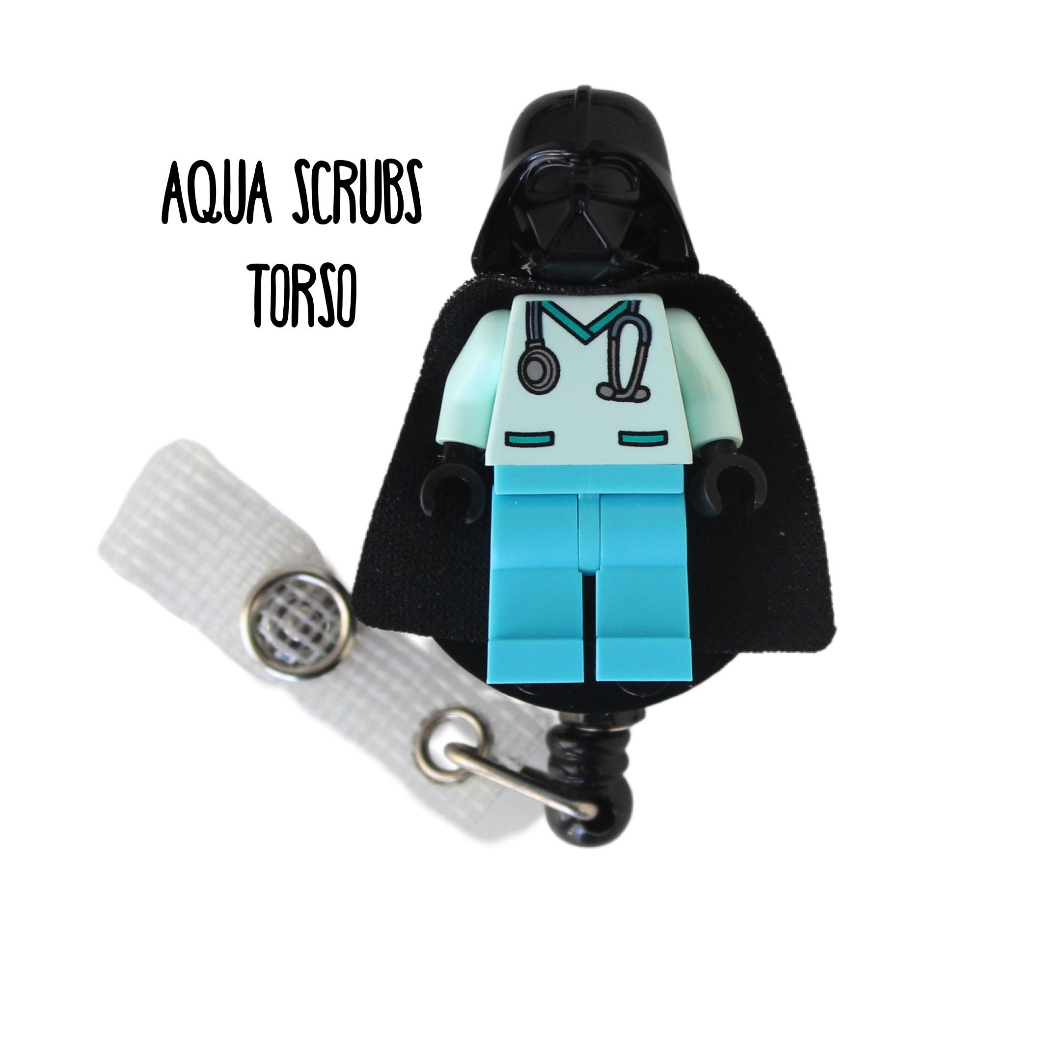 Darth Vader™ Nurse Doctor Scrubs Badge Reel Made With LEGO® Minifigure™  Pediatric ID Badge Holder Star Wars© 