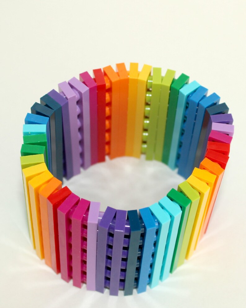 Rainbow 1 x 6 Bracelet made with LEGO® Jewelry made with