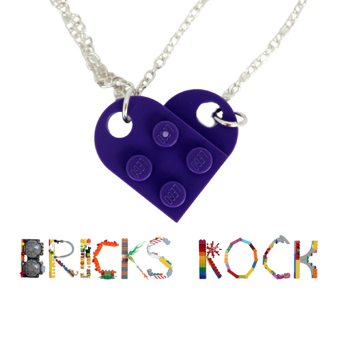 Blue lego heart necklace discount