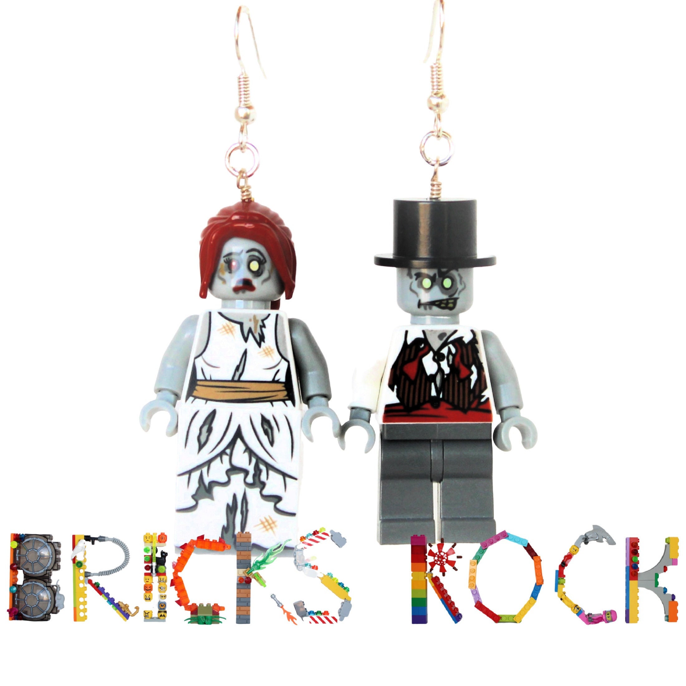 Bride and Groom Earrings Made With LEGO® Minifigures™ - Etsy Hong Kong