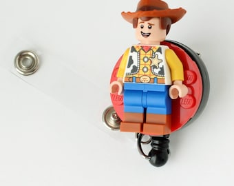 Woody Badge Reel Made With LEGO Minifigure Pediatric ID Badge Holder Toy Story Etsy UK