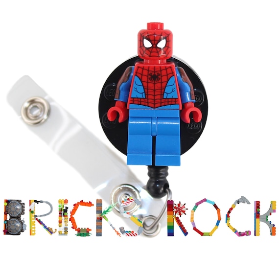 Spiderman™ Badge Reel Made With LEGO® Minifigure™ Pediatric ID Badge Holder  Superhero 