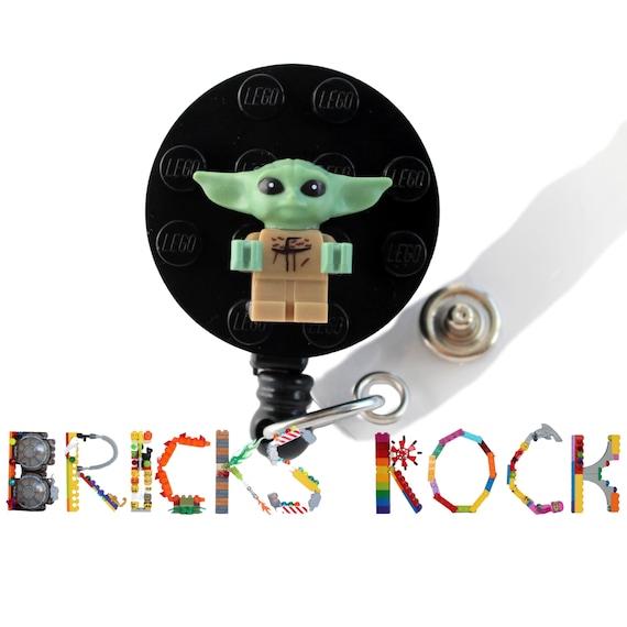 The Child™ the Mandalorian™ Badge Reel Made With LEGO® Minifigure™  Pediatric ID Badge Holder Star Wars© Baby Yoda™ Grogu™ 