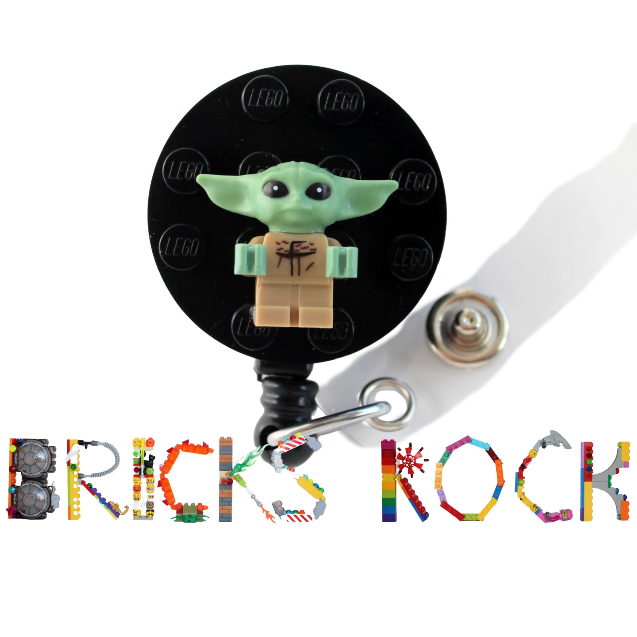 Buy The Child™ the Mandalorian™ Badge Reel Made With LEGO® Minifigure™  Pediatric ID Badge Holder Star Wars© Baby Yoda™ Grogu™ Online in India 