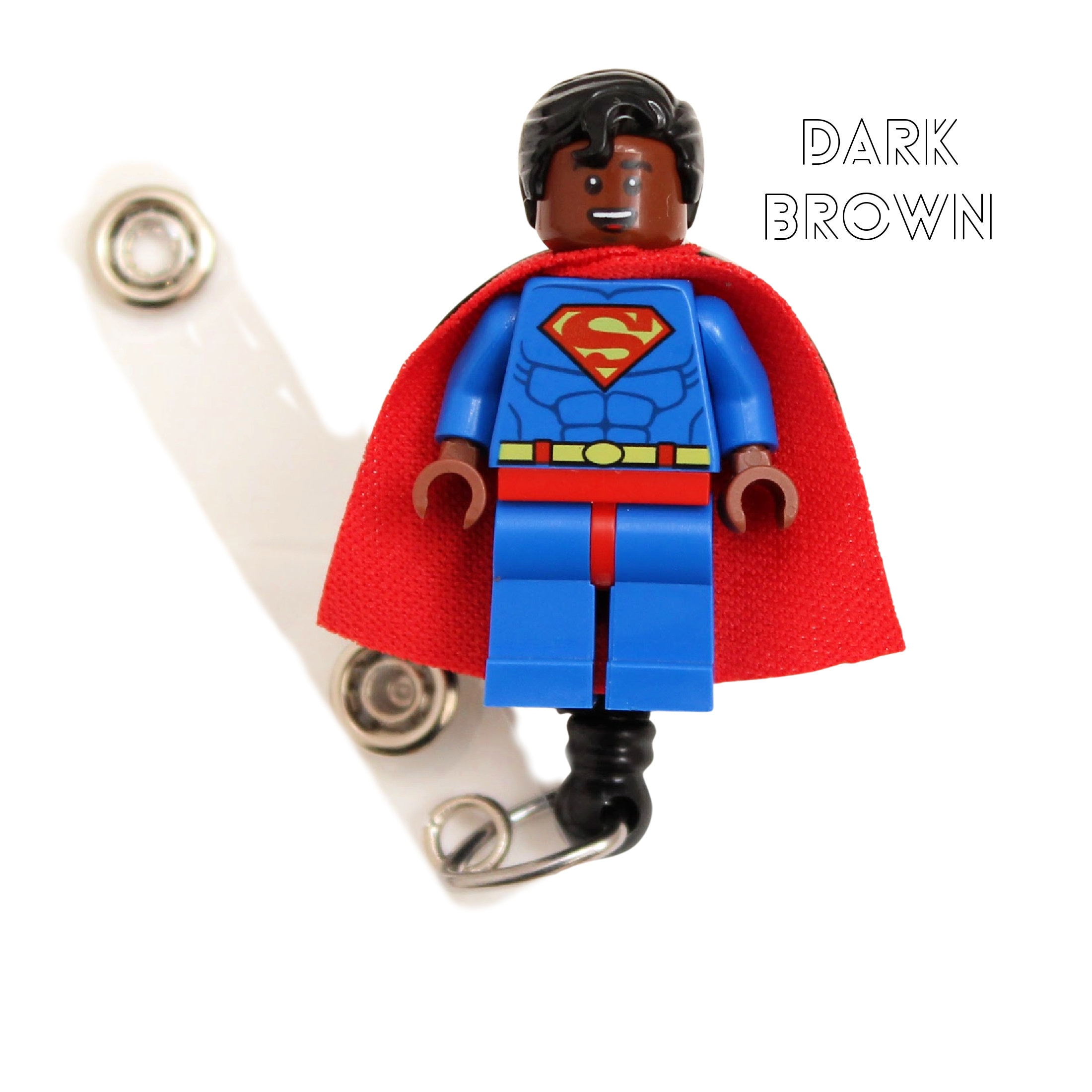 Superman™ Badge Reel Made With LEGO® Minifigure™ Brown Skin Pediatric ID  Badge Holder Superhero -  Canada