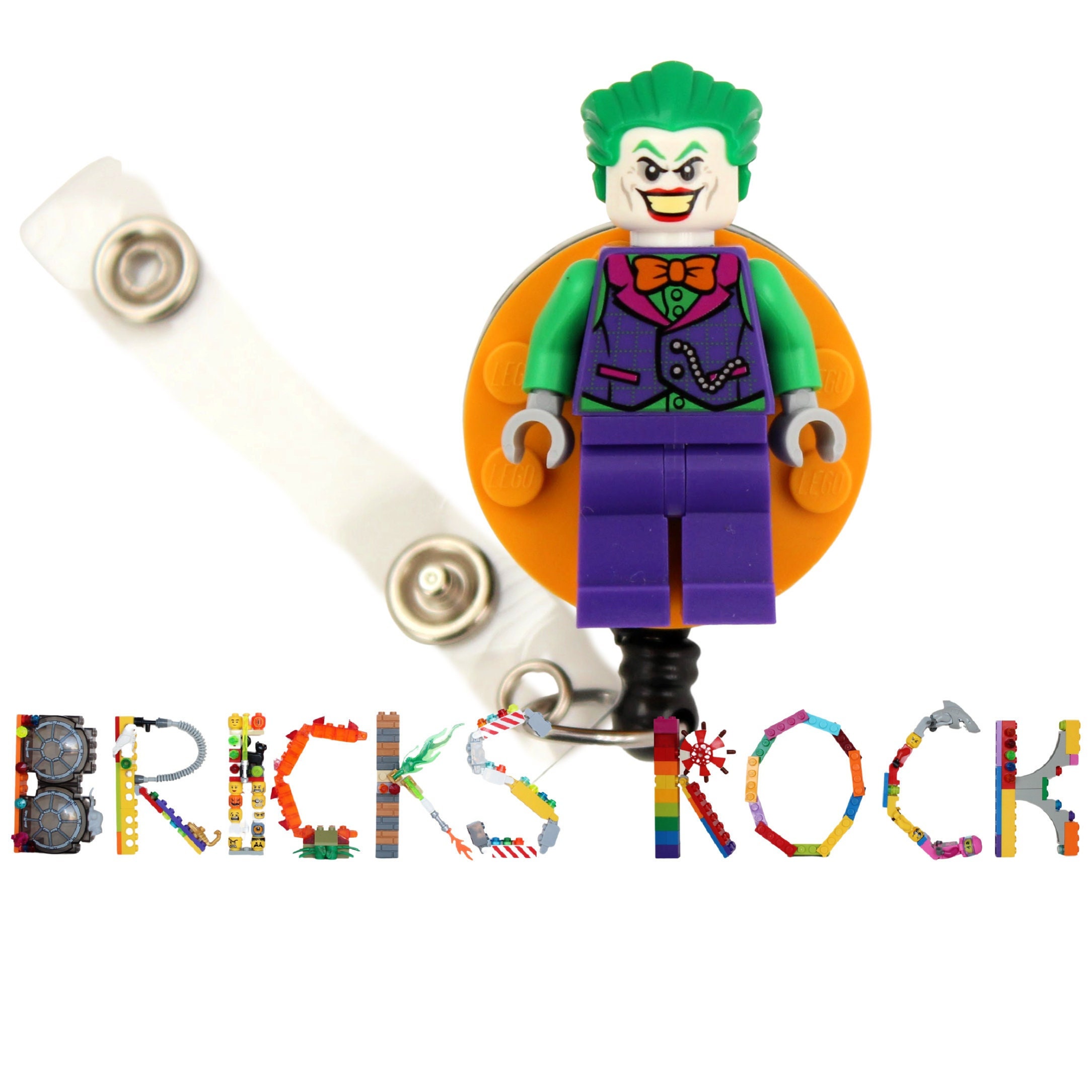 Joker™ Badge Reel made with LEGO® Minifigure™- Pediatric - ID Badge Holder