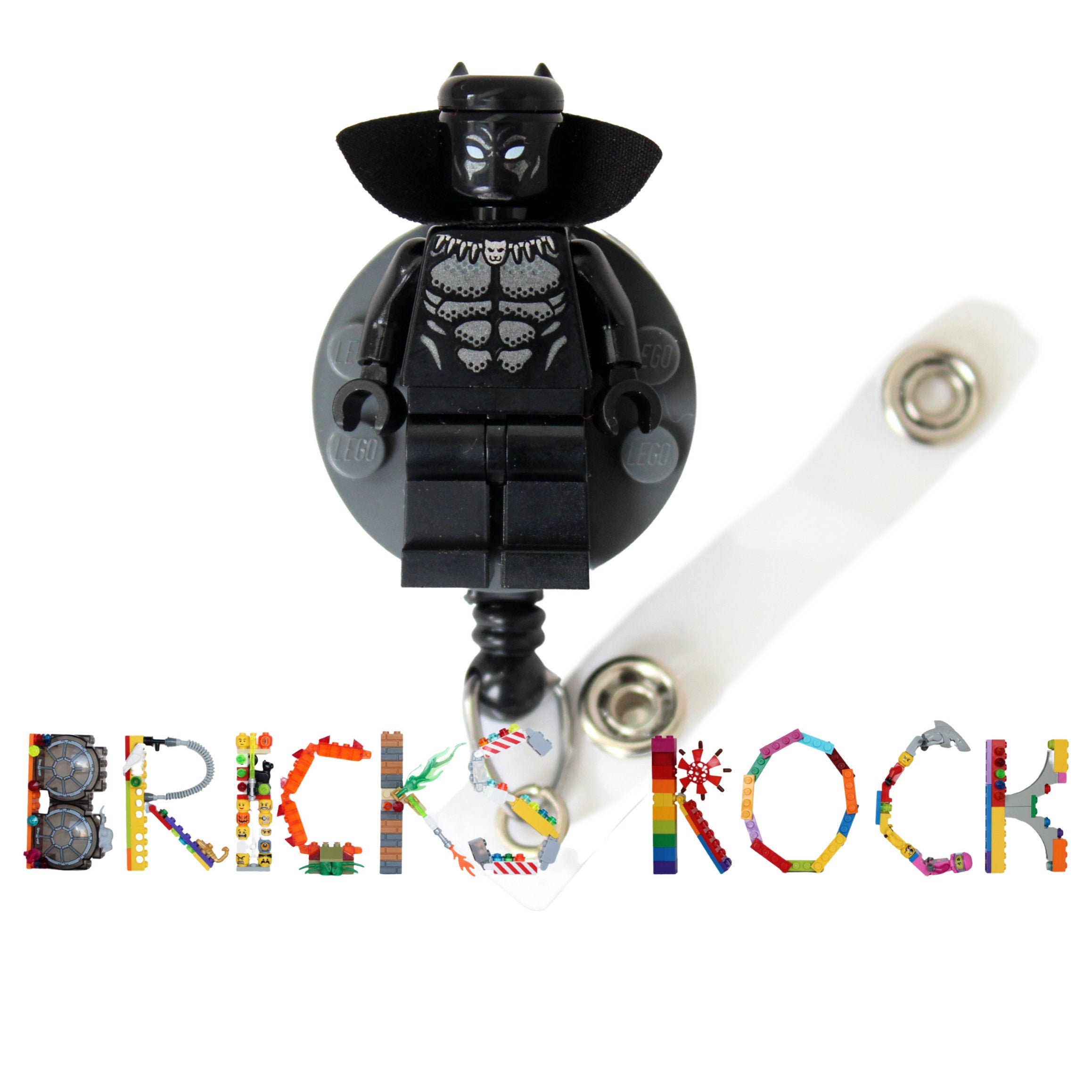 Black Panther™ Badge Reel Made With LEGO® Minifigure