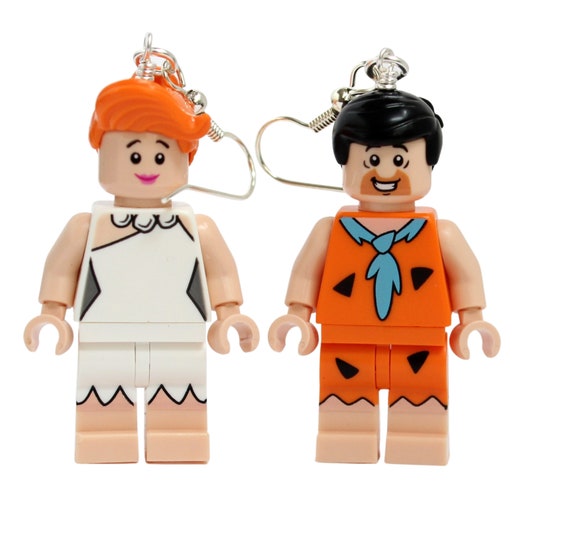 Fred and Wilma Flinstone™ Earrings Made With LEGO® Minifigures™ 