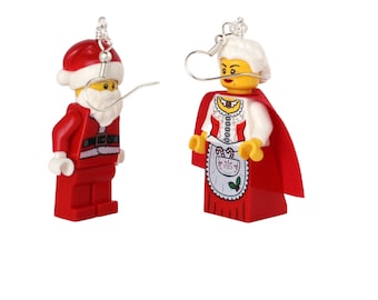 Santa and Mrs. Claus Earrings Made With LEGO Minifigures Christmas Holiday Earrings Etsy Canada