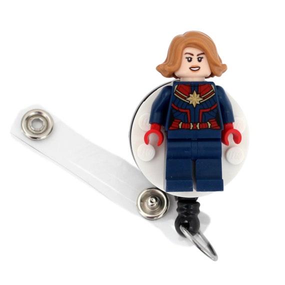 Captain Marvel™ Badge Reel Made With LEGO® Minifigure™ Pediatric
