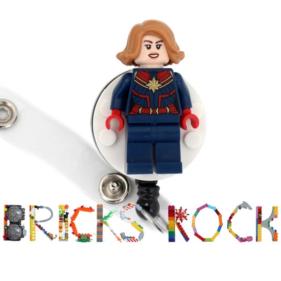 Captain Marvel™ Badge Reel Made With LEGO® Minifigure™ Pediatric ID Badge  Holder Superhero -  Sweden
