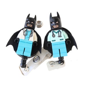 Batman™ Nurse Doctor Scrubs Badge Reel made with LEGO® Minifigure™ Pediatric ID Badge Holder Superhero Bild 6