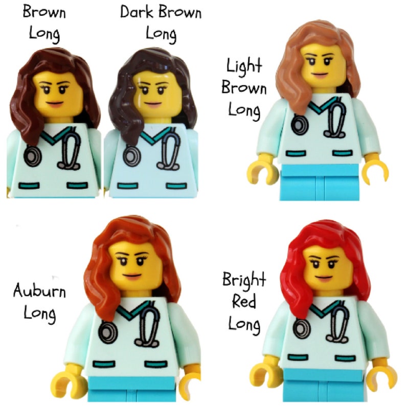 Nurse Doctor Aqua Scrubs Badge Reel made with LEGO® Minifigure™ Female Pediatric ID Badge Holder image 7