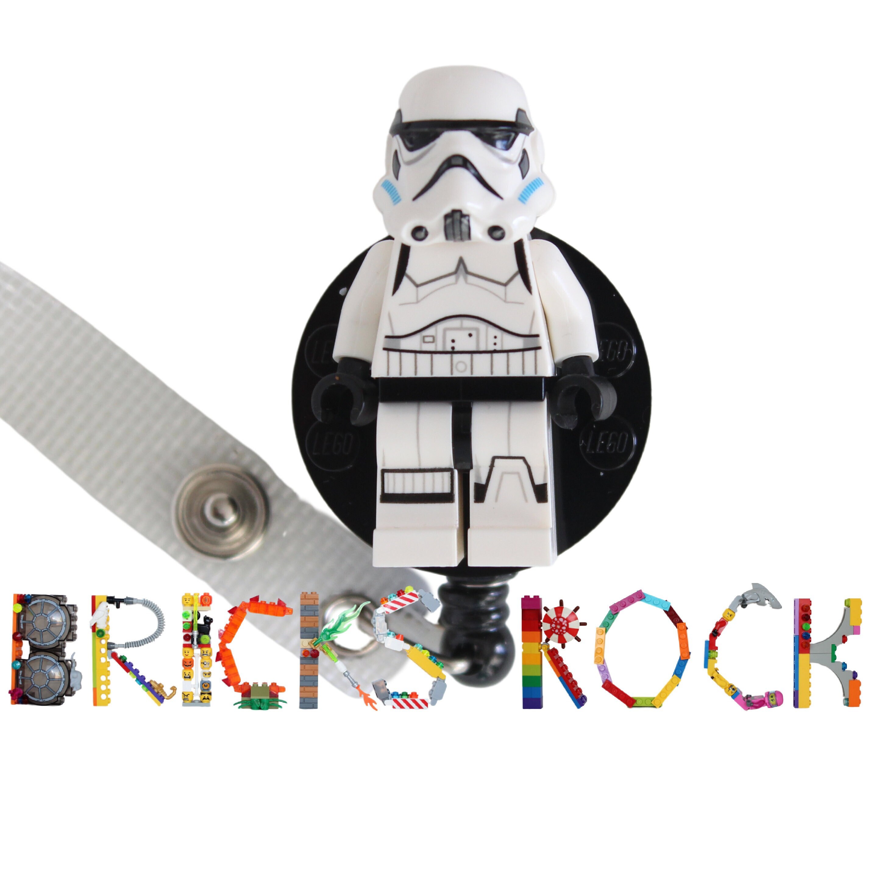 Stormtrooper™ Badge Reel Made With LEGO® Minifigure™ Pediatric ID