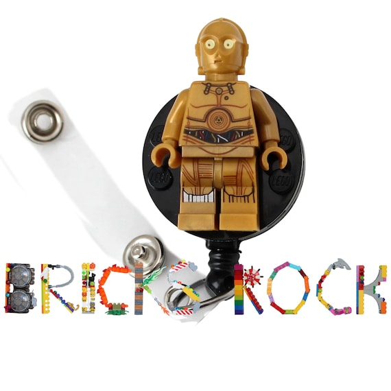C3P0™ Badge Reel Made With LEGO® Minifigure™ Pediatric ID Badge Holder Star  Wars© 