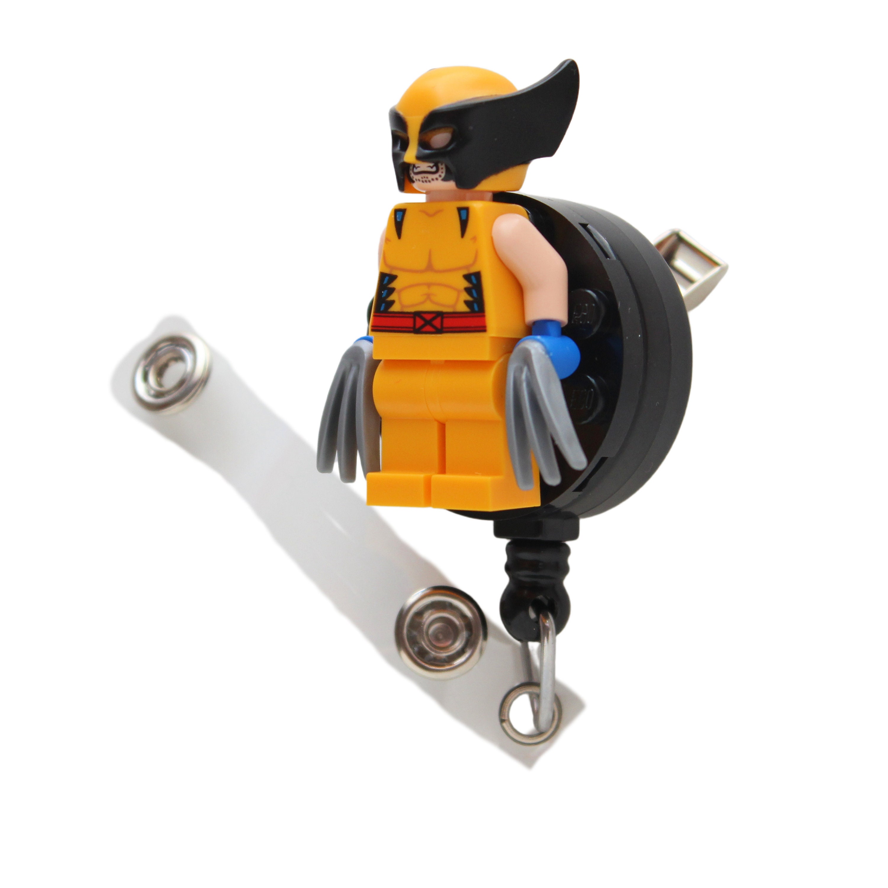 Wolverine™ Badge Reel Made With LEGO® Minifigure™ Pediatric ID Badge Holder  Superhero 